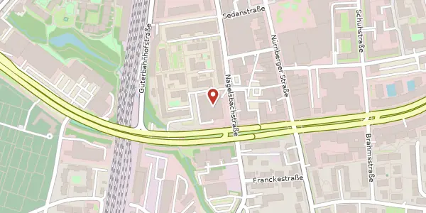 Karte der Umgebung von Nägelsbachstr. 33, 91052 Erlangen