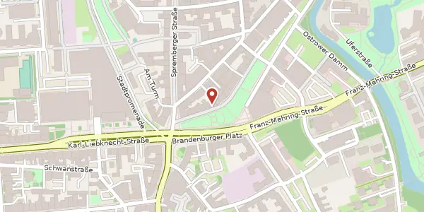 Karte der Umgebung von Brandenburger Platz 6, 03046 Cottbus