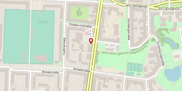 Karte der Umgebung von Manteuffelstraße 9-10, 12103 Berlin