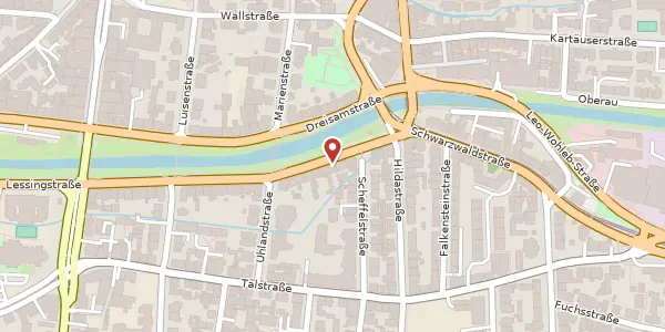 Karte der Umgebung von Schillerstraße 8, 79102 Freiburg im Breisgau
