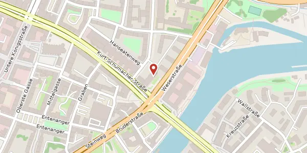 Karte der Umgebung von Weserstraße 1 B, 34125 Kassel