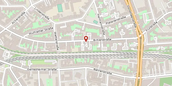 Karte der Umgebung von Birkenstr. 109, 40233 Düsseldorf
