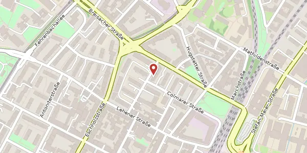 Karte der Umgebung von Fedderstraße 3, 79106 Freiburg im Breisgau