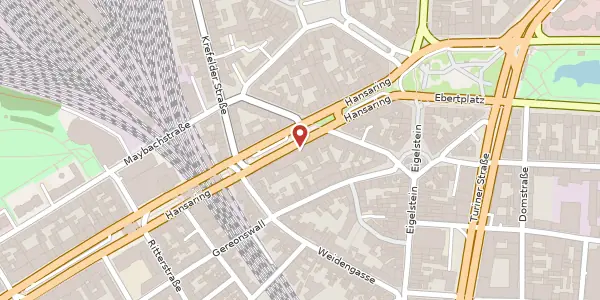 Karte der Umgebung von Hansaring 88, 50670 Köln