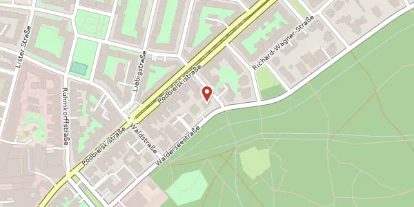 Karte der Umgebung von Walderseestraße 14, 30177 Hannover