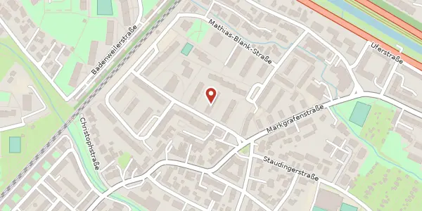 Karte der Umgebung von Mathias-Blank-Straße 10, 79115 Freiburg im Breisgau