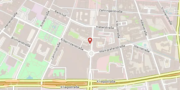 Karte der Umgebung von Karl-Friedrich-Straße 20, 76133 Karlsruhe