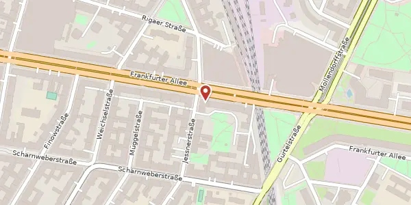 Karte der Umgebung von Frankfurter Allee 102, 10247 Berlin