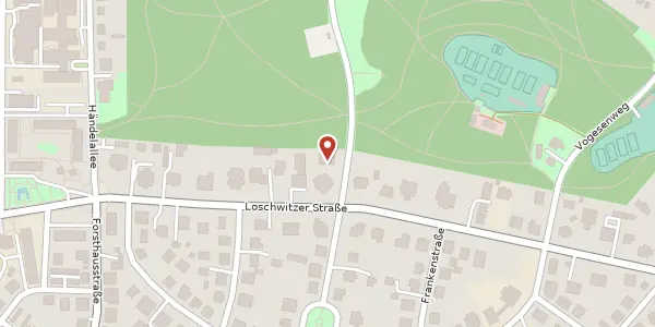 Karte der Umgebung von Loschwitzer Straße 15a, 01309 Dresden