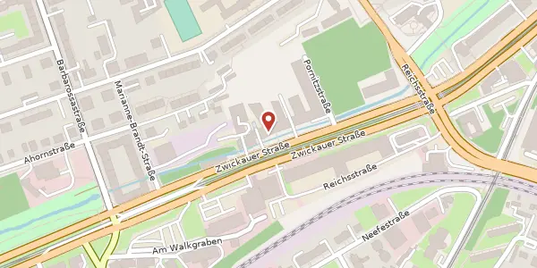 Karte der Umgebung von Zwickauer Straße 56, 09112 Chemnitz