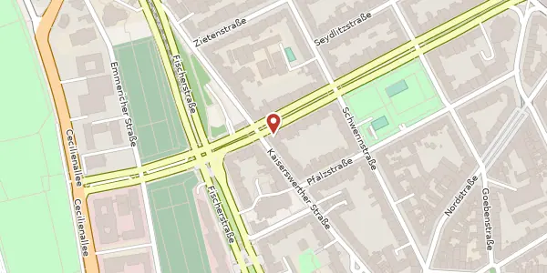 Karte der Umgebung von Klever Str. 31, 40477 Düsseldorf