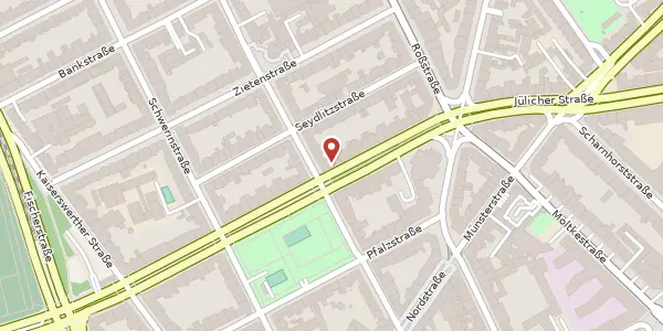 Karte der Umgebung von Klever Str. 72, 40477 Düsseldorf