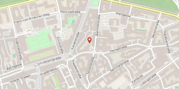 Karte der Umgebung von Haugerpfarrgasse 9, 97070 Würzburg