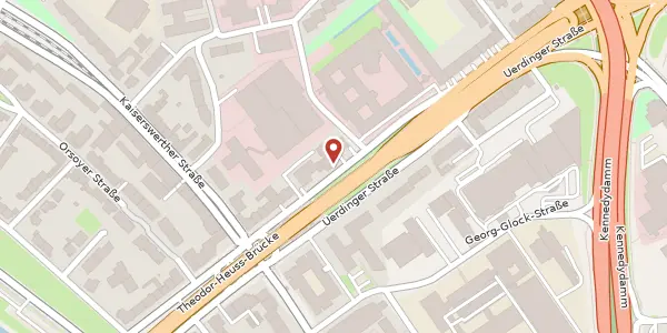 Karte der Umgebung von Uerdinger Str. 58 - 62, 40474 Düsseldorf