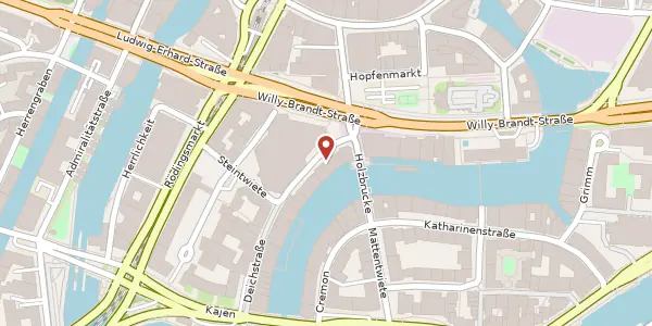 Karte der Umgebung von Deichstraße 1, 20459 Hamburg