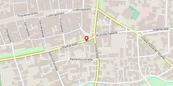 Karte der Umgebung von Stadtgraben 60, 94315 Straubing