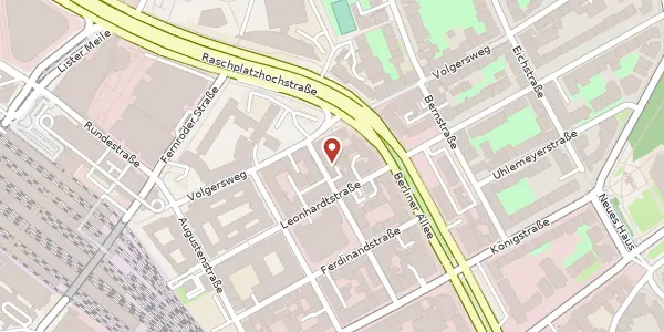 Karte der Umgebung von Roscherstraße 16, 30161 Hannover