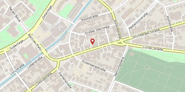 Karte der Umgebung von Grünberger Str. 11, 35390 Gießen