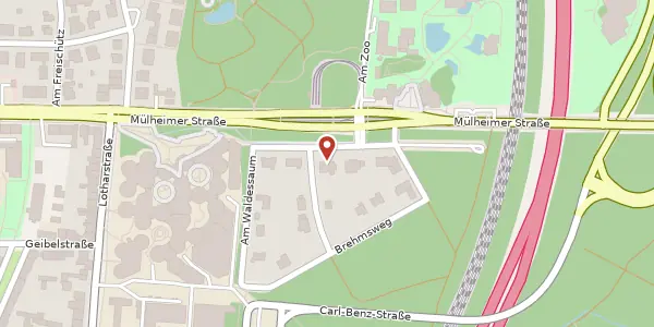 Karte der Umgebung von Mülheimer Str. 214, 47057 Duisburg