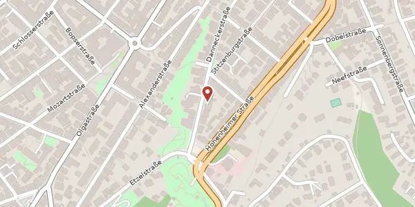 Karte der Umgebung von Danneckerstraße 37, 70182 Stuttgart