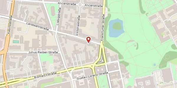 Karte der Umgebung von Landwehrstr. 8, 64293 Darmstadt