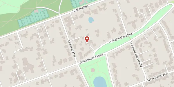 Karte der Umgebung von Wilhelmshofallee 140a, 47800 Krefeld