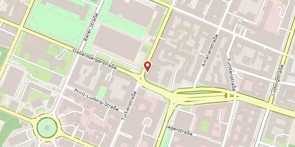 Karte der Umgebung von Türkenstr. 16, 80333 München