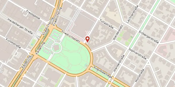 Karte der Umgebung von Friedrichsplatz 9, 68165 Mannheim