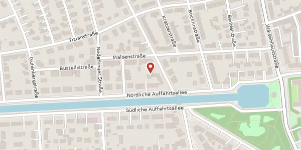 Karte der Umgebung von Nördl. Auffahrtsallee 19, 80638 München