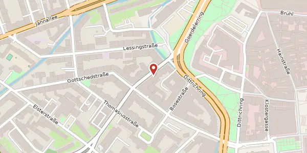 Karte der Umgebung von Käthe-Kollwitz-Straße 5, 04109 Leipzig