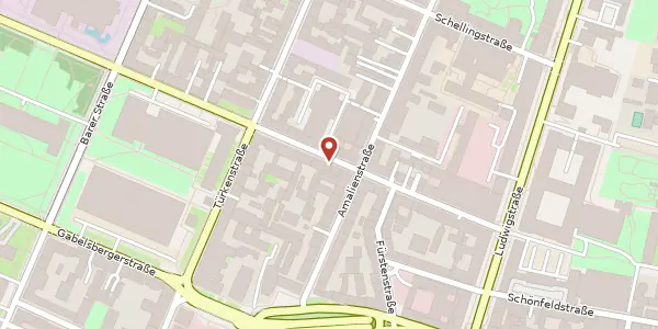 Karte der Umgebung von Theresienstr. 23, 80333 München