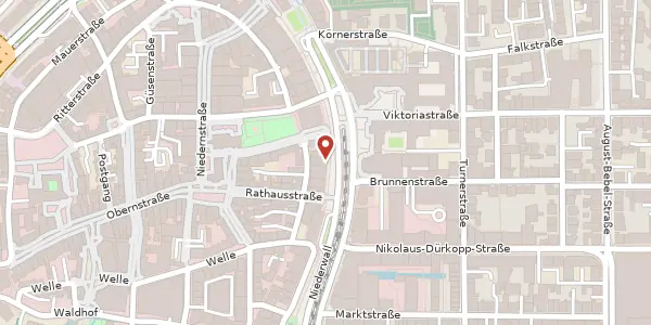 Karte der Umgebung von Niederwall 18, 33602 Bielefeld