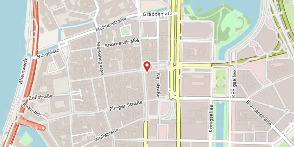Karte der Umgebung von Hunsrückenstr. 40, 40213 Düsseldorf