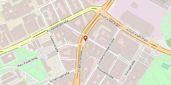 Karte der Umgebung von Friedrichstraße 9 A, 70174 Stuttgart