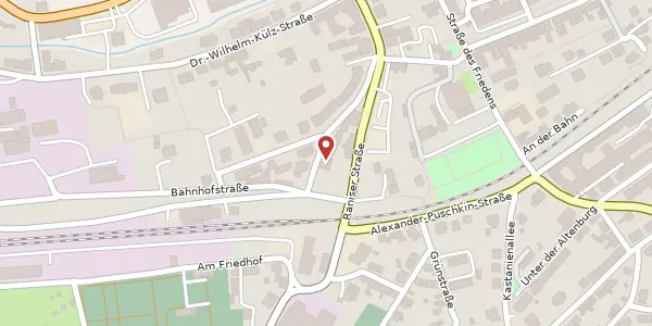 Karte der Umgebung von Bahnhofstraße 27, 07381 Pößneck