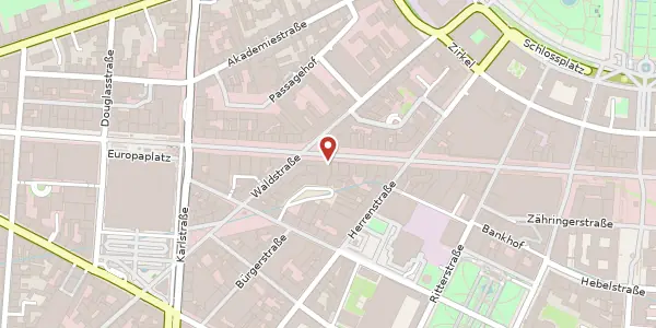 Karte der Umgebung von Kaiserstraße 195-197, 76133 Karlsruhe