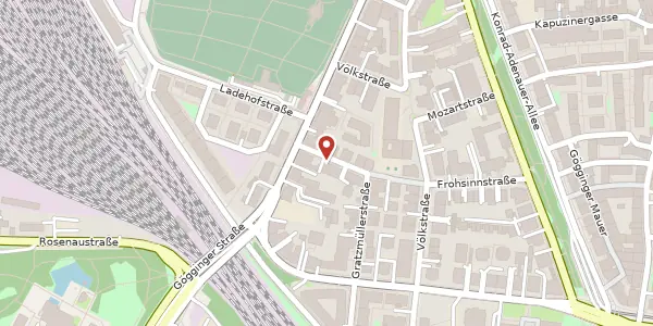 Karte der Umgebung von Frohsinnstr. 25, 86150 Augsburg