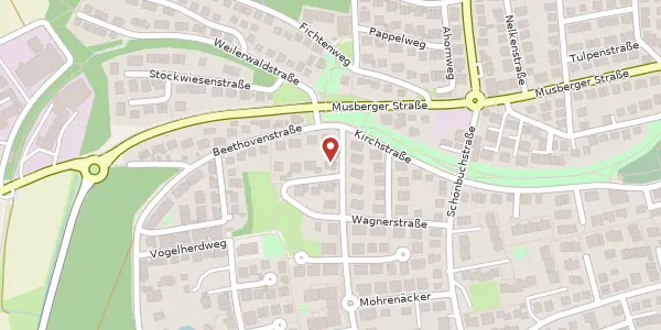 Karte der Umgebung von Johann-Sebastian-Bach-Str. 6, 70771 Leinfelden-Echterdingen