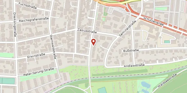 Karte der Umgebung von Bürgerwehrstraße 21, 79102 Freiburg im Breisgau