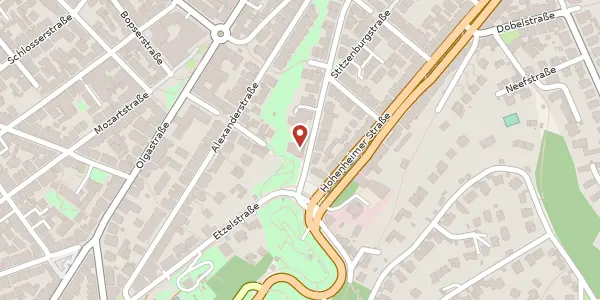Karte der Umgebung von Danneckerstraße 58, 70182 Stuttgart