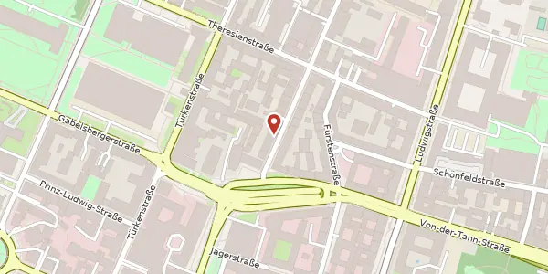 Karte der Umgebung von Amalienstr. 9 b - 11, 80333 München