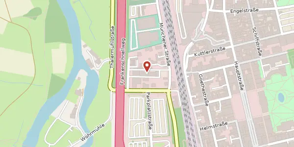 Karte der Umgebung von Gerberei 19 / West, 91054 Erlangen