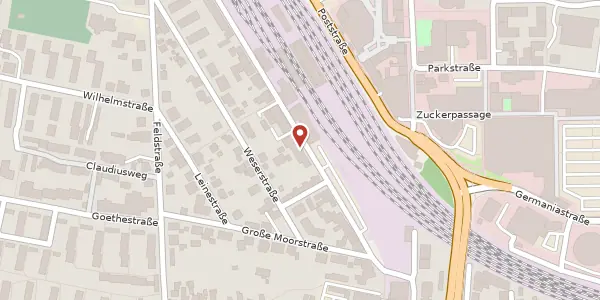 Karte der Umgebung von Bahnhofstraße 17, 31275 Lehrte