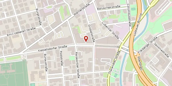 Karte der Umgebung von Kesselsdorfer Straße 14, 01159 Dresden