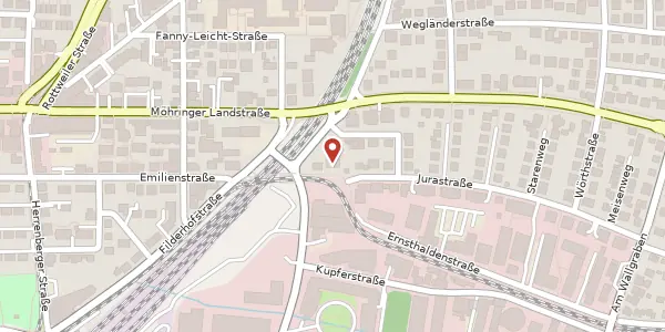 Karte der Umgebung von Jurastraße 3, 70565 Stuttgart