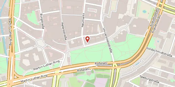 Karte der Umgebung von Schillerstraße 4, 04109 Leipzig