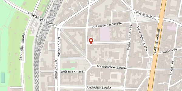 Karte der Umgebung von Genter Str. 33, 50672 Köln