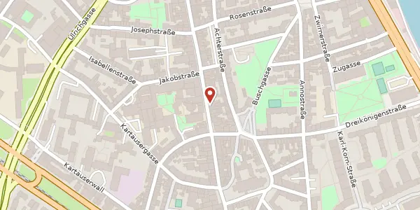 Karte der Umgebung von Severinstr. 64, 50678 Köln