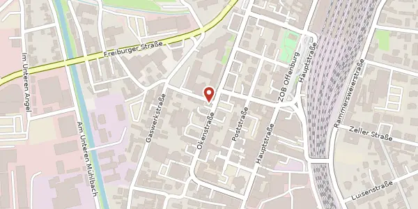 Karte der Umgebung von Okenstraße 23, 77652 Offenburg