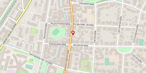 Karte der Umgebung von Habsburgerstraße 85, 79104 Freiburg im Breisgau
